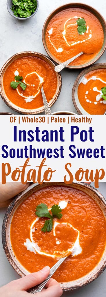 Instant Pot Southwestern Sweet Potato Soup collage photo