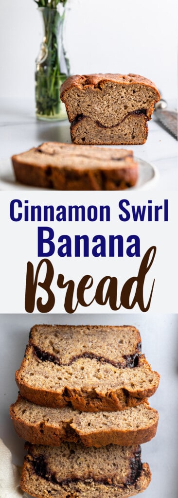Cinnamon Banana Bread collage photo
