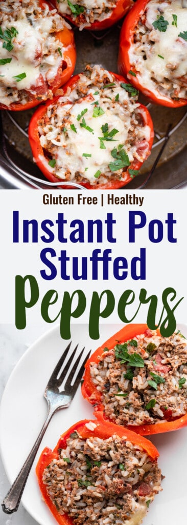 Instant Pot Stuffed Peppers collage photo