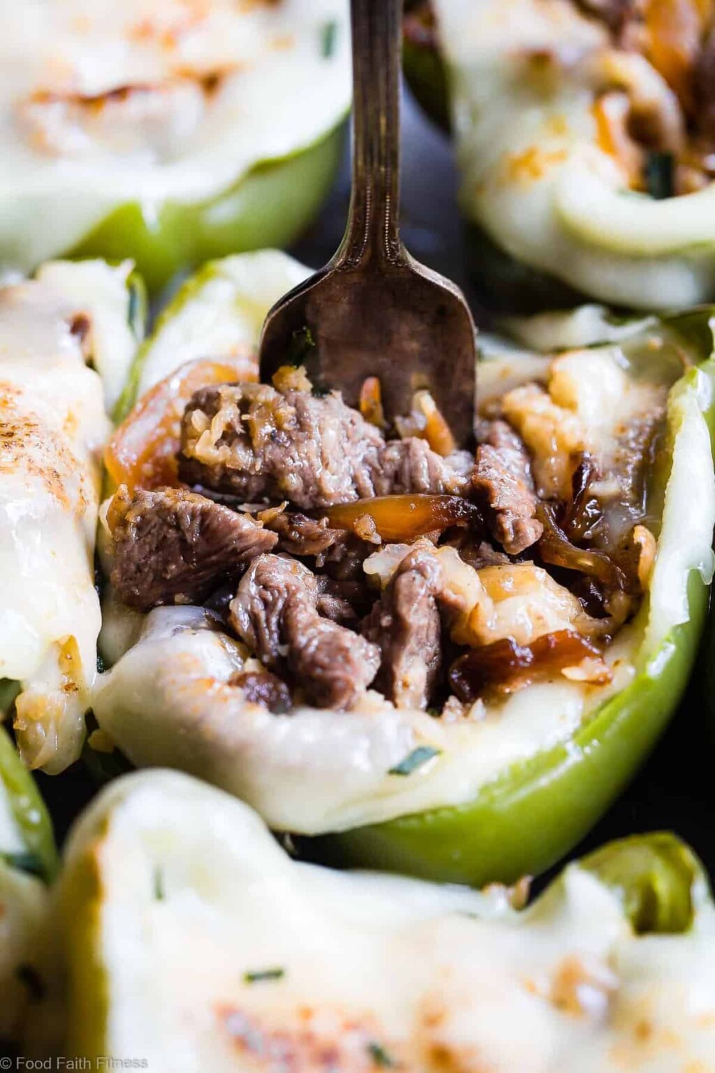 low carb keto philly cheesesteak stuffed peppers photo