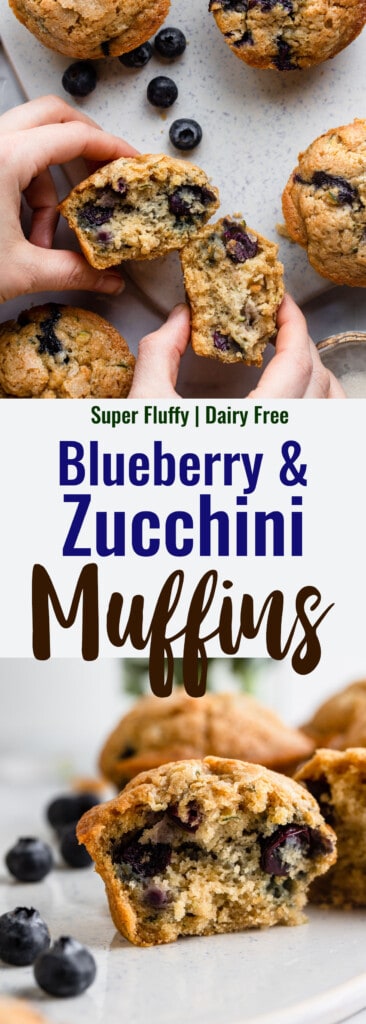 Zucchini Blueberry Muffins collage photo