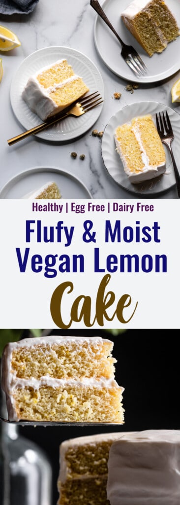 Vegan Lemon Cake collage photo