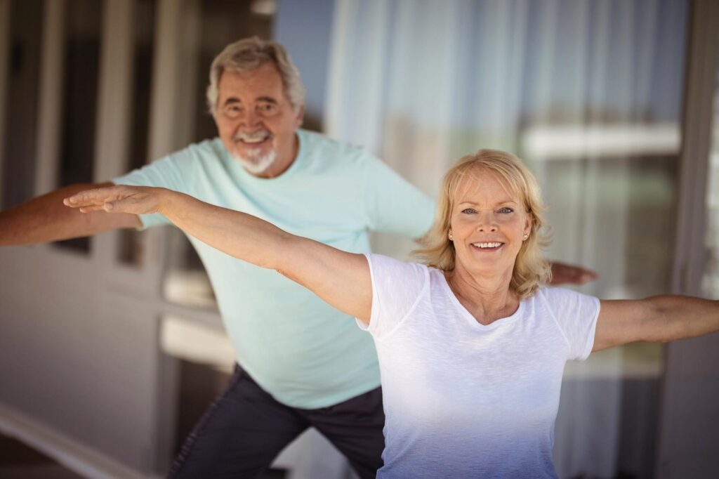 Senior Couple Stretching Exercise